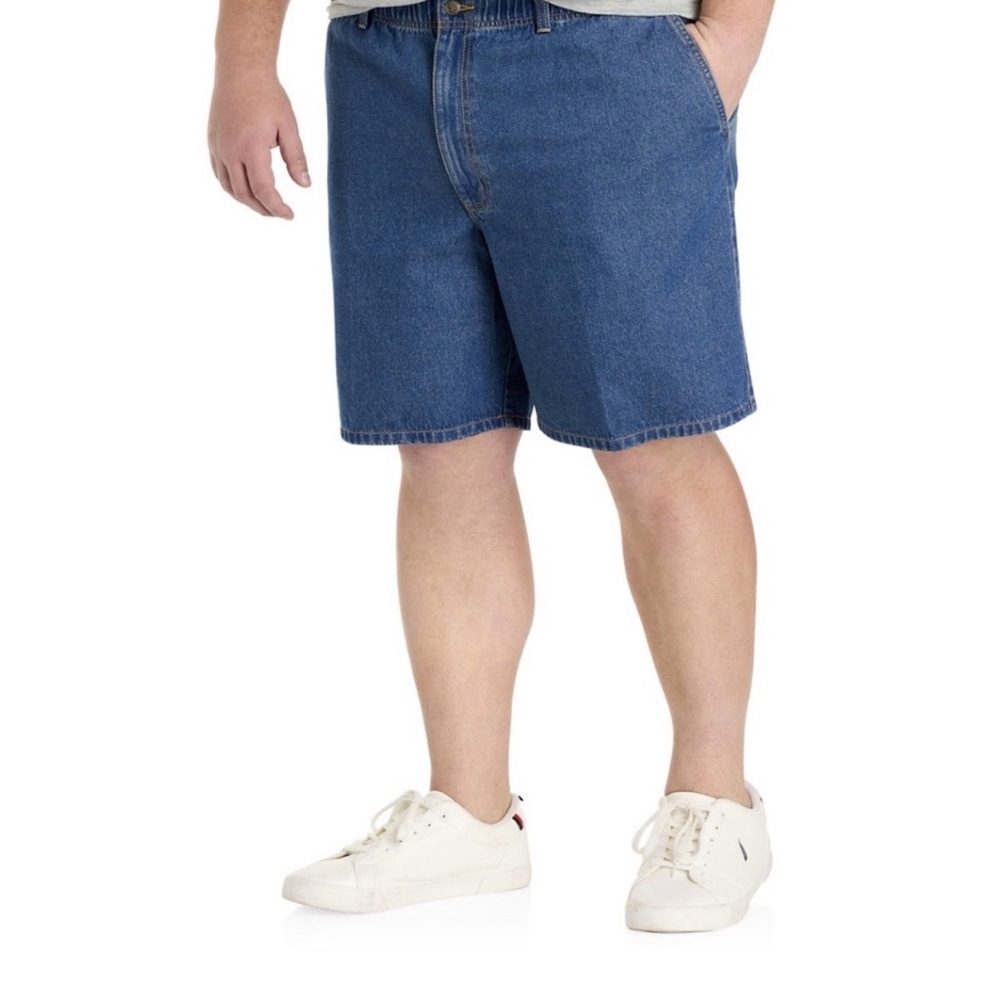 Harbor Bay DXL Stretch Denim Shorts Men’s 46 Hidden Expandable Waist Blue